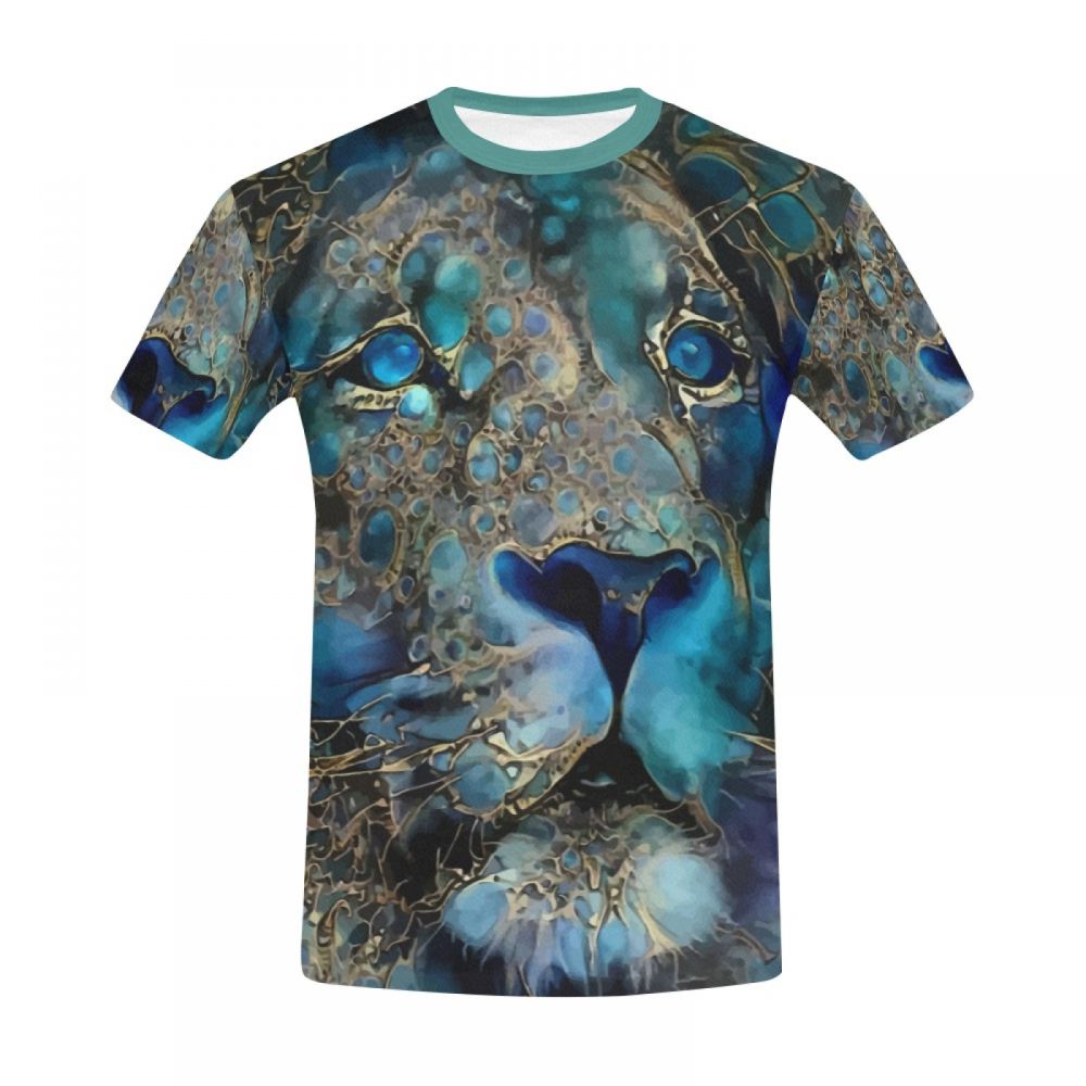 Men's Digital Art Blue Lion Short T-shirt Canada