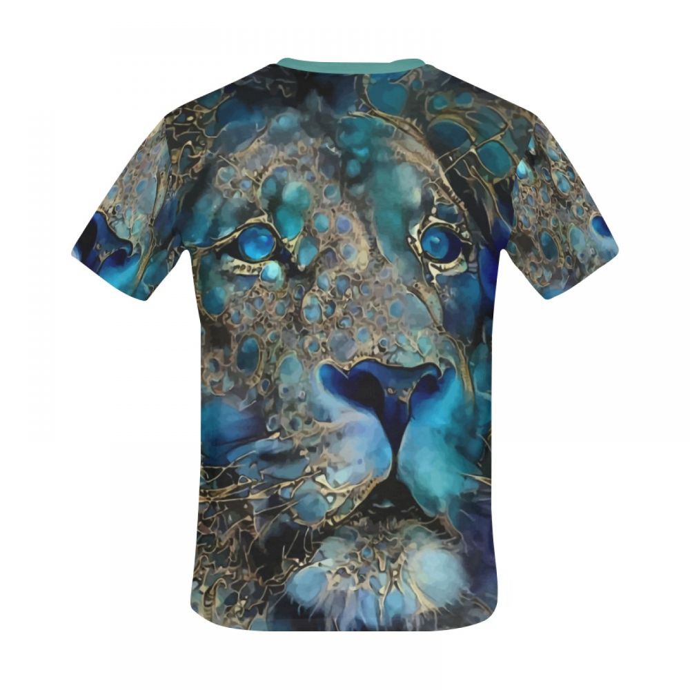 Men's Digital Art Blue Lion Short T-shirt Canada