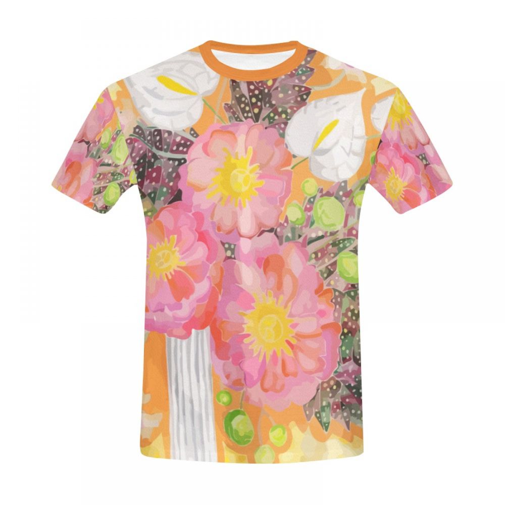 Men's Abstract Art Peony Bouquet Short T-shirt Canada