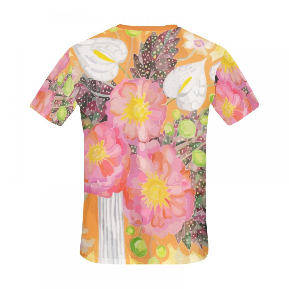 Men's Abstract Art Peony Bouquet Short T-shirt Canada