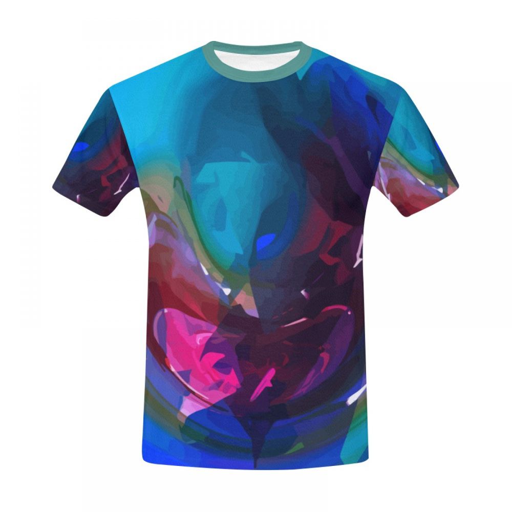 Men's Art Digital Blue Word Short T-shirt Canada