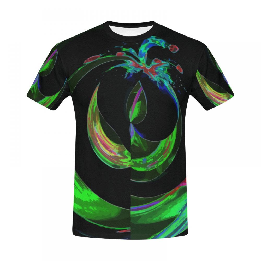 Men's Art Digital Green Water Drop Short T-shirt Canada