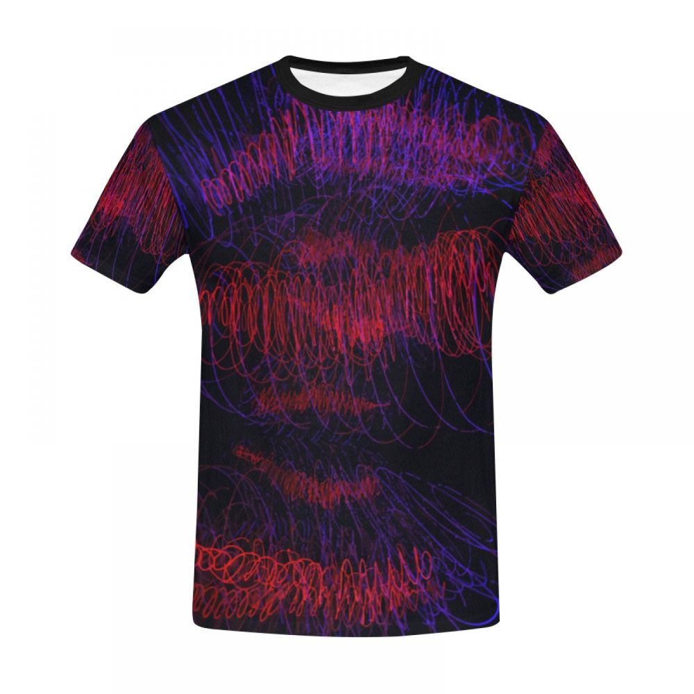 Men's Art Red Sound Waves Short T-shirt Canada