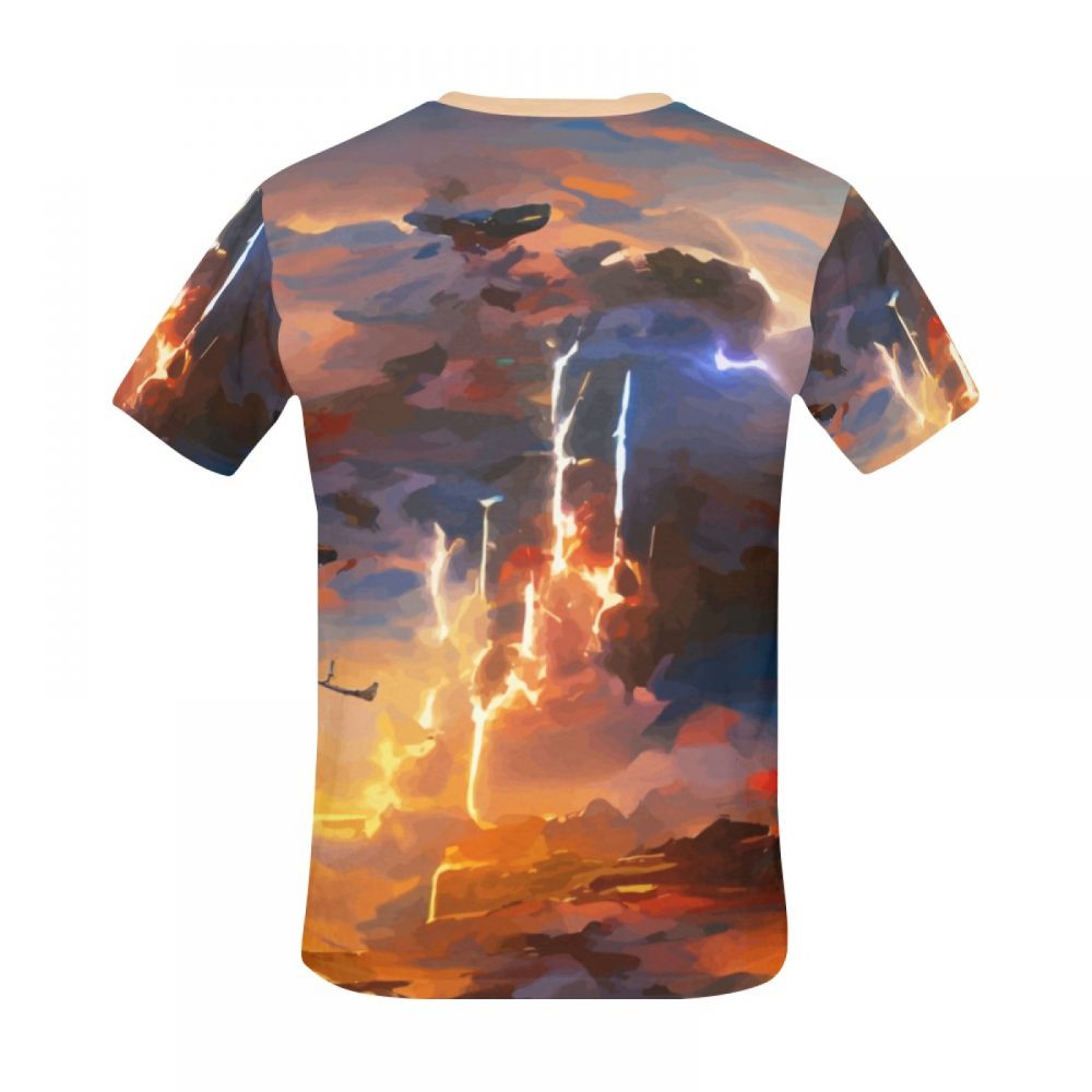 Men's Art Lightning In The Sky Short T-shirt Canada