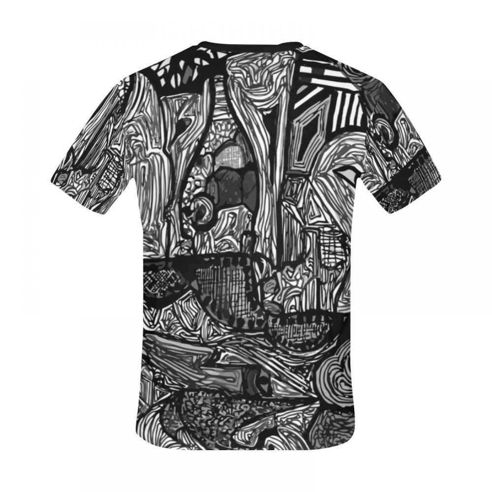 Men's Art Black And White World Short T-shirt Canada