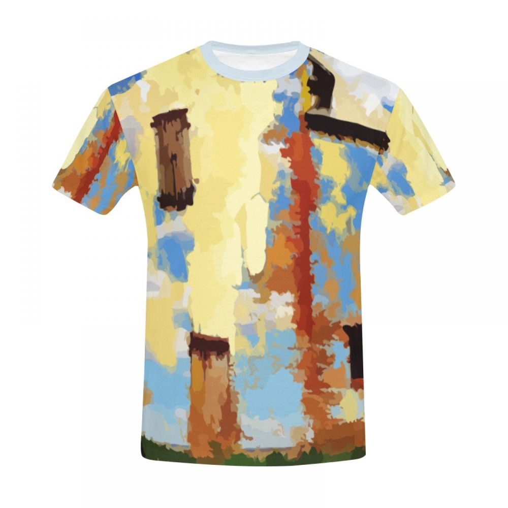 Men's Art Surreal Architecture Yellow Graffiti Short T-shirt Canada