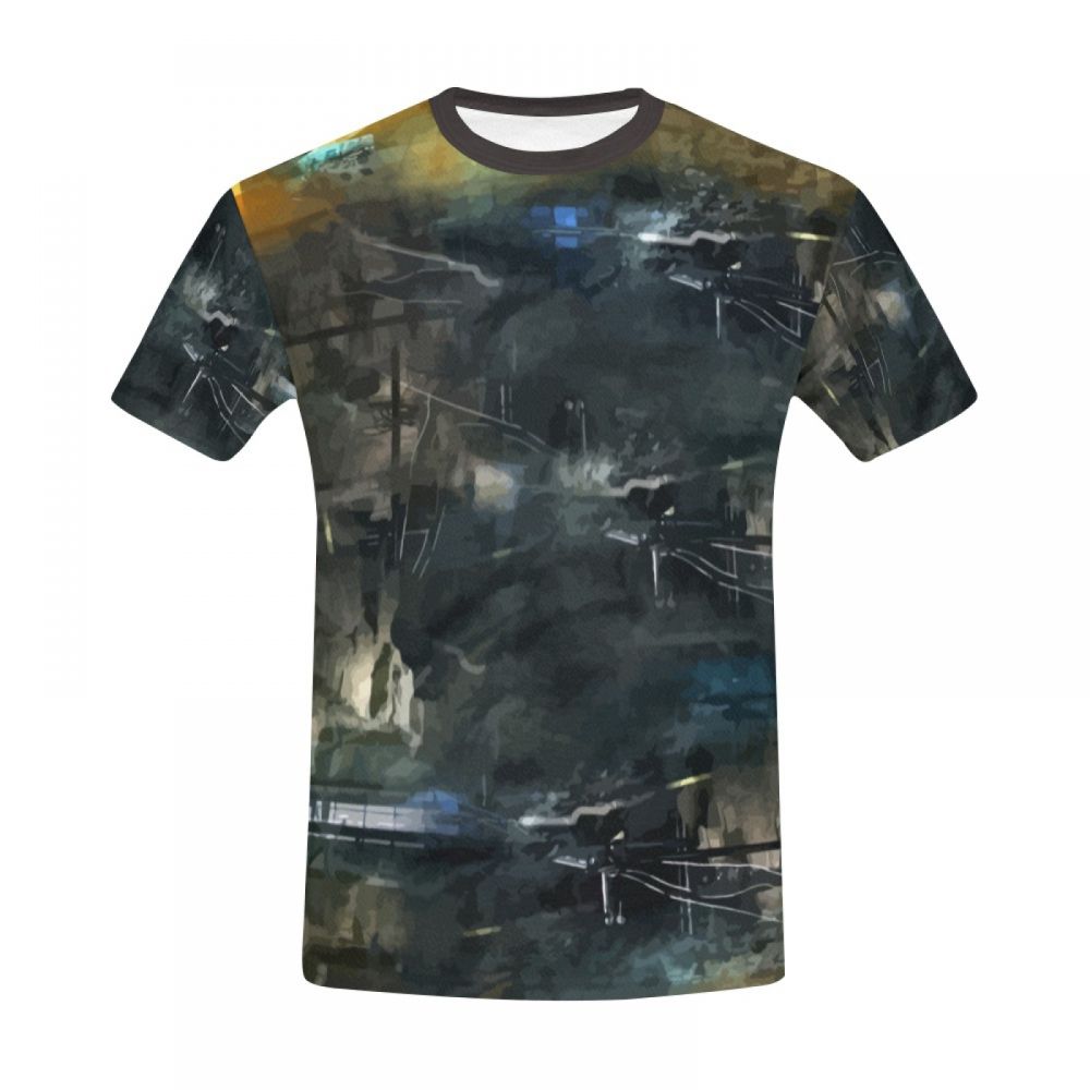 Men's Abstraction Black And Dark Short T-shirt Canada