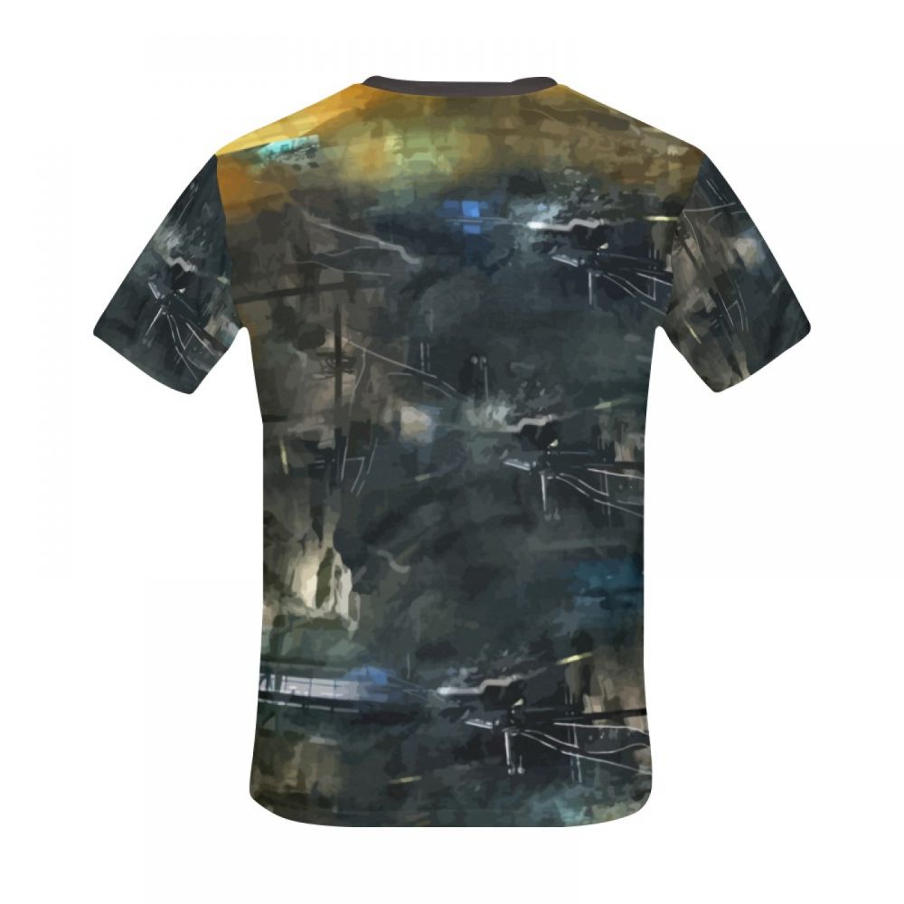 Men's Abstraction Black And Dark Short T-shirt Canada