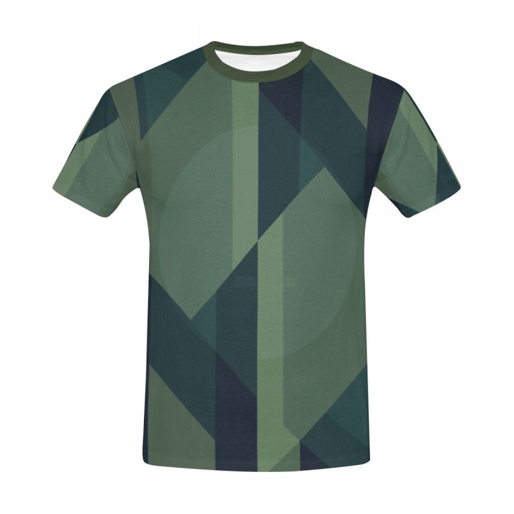 Men's Geometric Art Green Lines Short T-shirt Canada