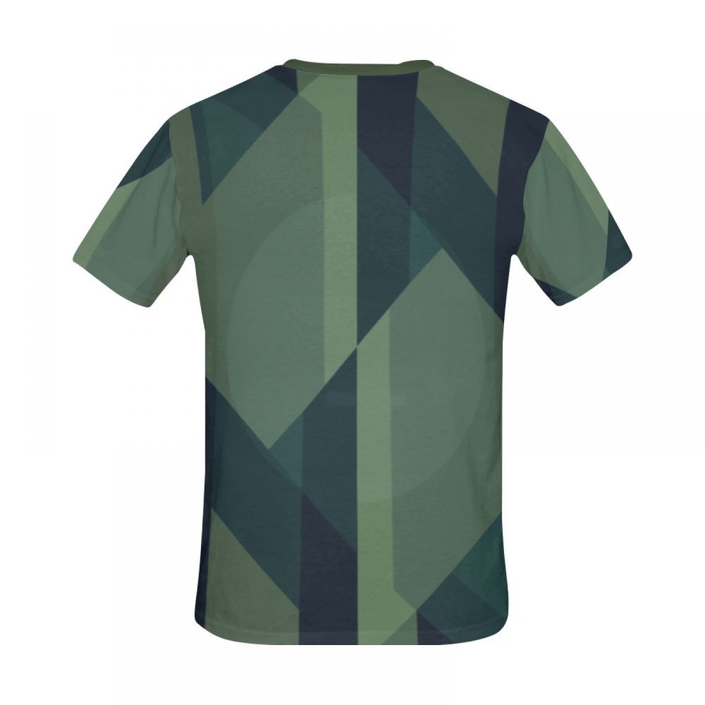 Men's Geometric Art Green Lines Short T-shirt Canada