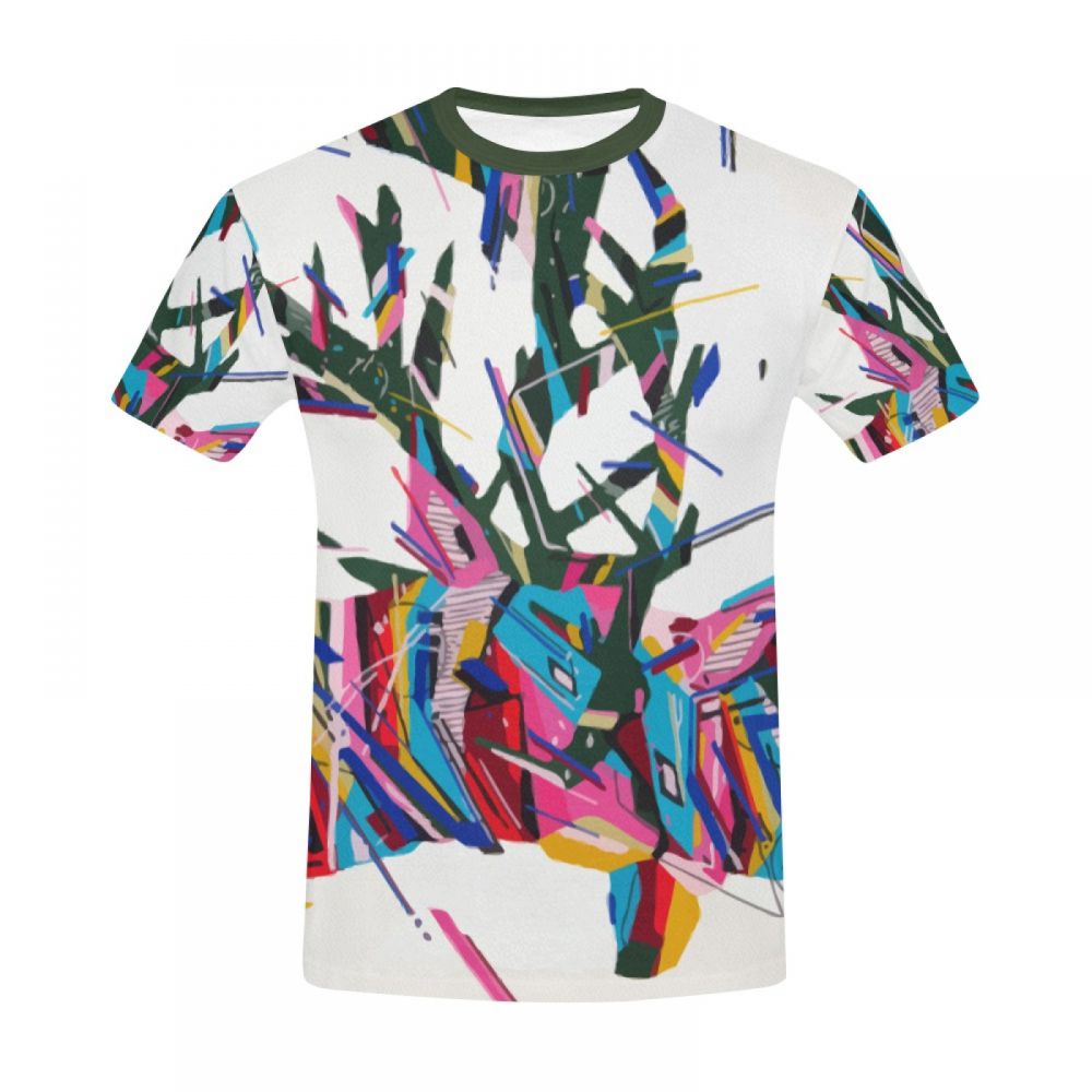 Men's Geometric Animal Art Cerfs Short T-shirt Canada