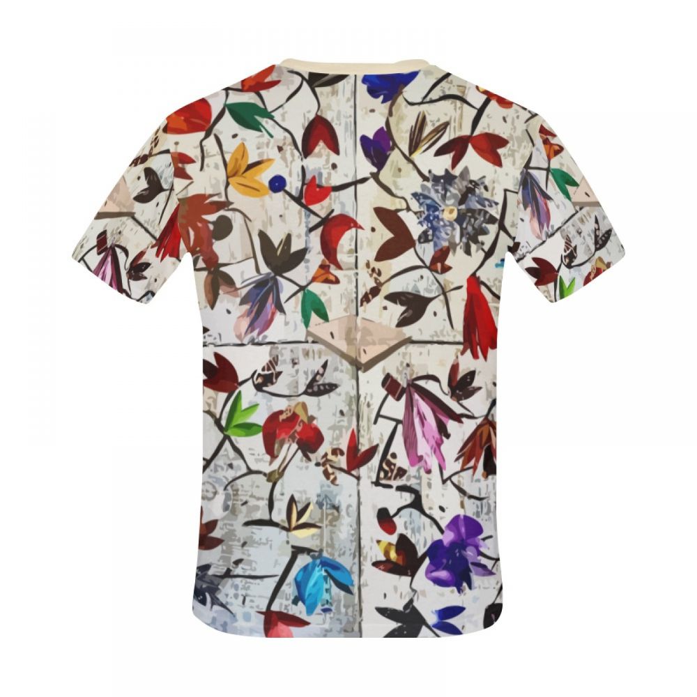 Men's Art Collage Colorful Flowers Short T-shirt Canada