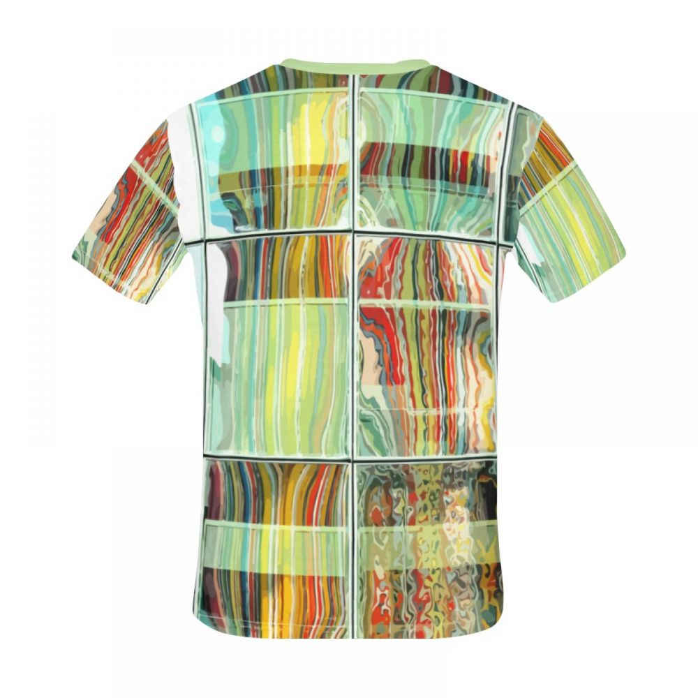 Men's Abstract Art Reflective Stripes Short T-shirt Canada