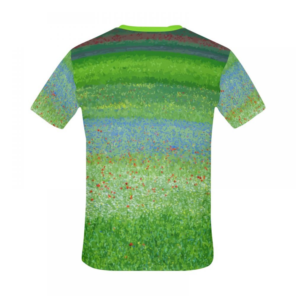 Men's Green Art Countryside Flowers Short T-shirt Canada