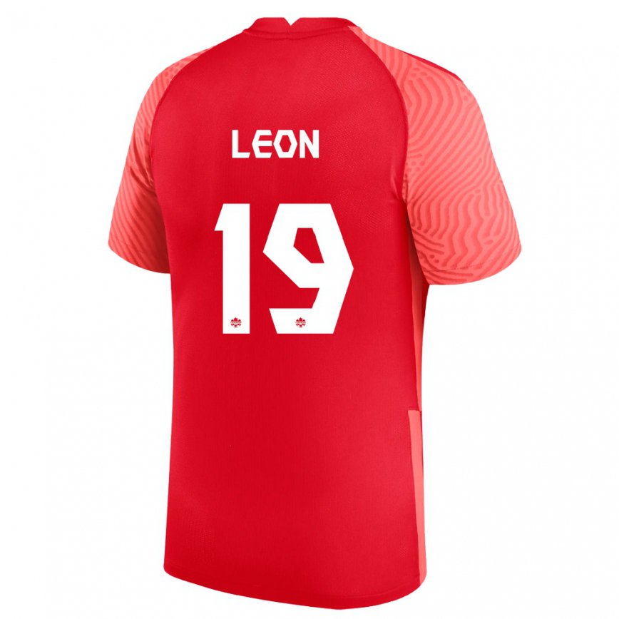 Men Canada Adriana Leon #19 Red Home Jersey 2022/23 T-shirt Canada