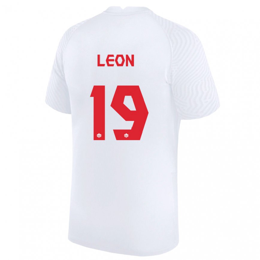 Men Canada Adriana Leon #19 White Away Jersey 2022/23 T-shirt Canada