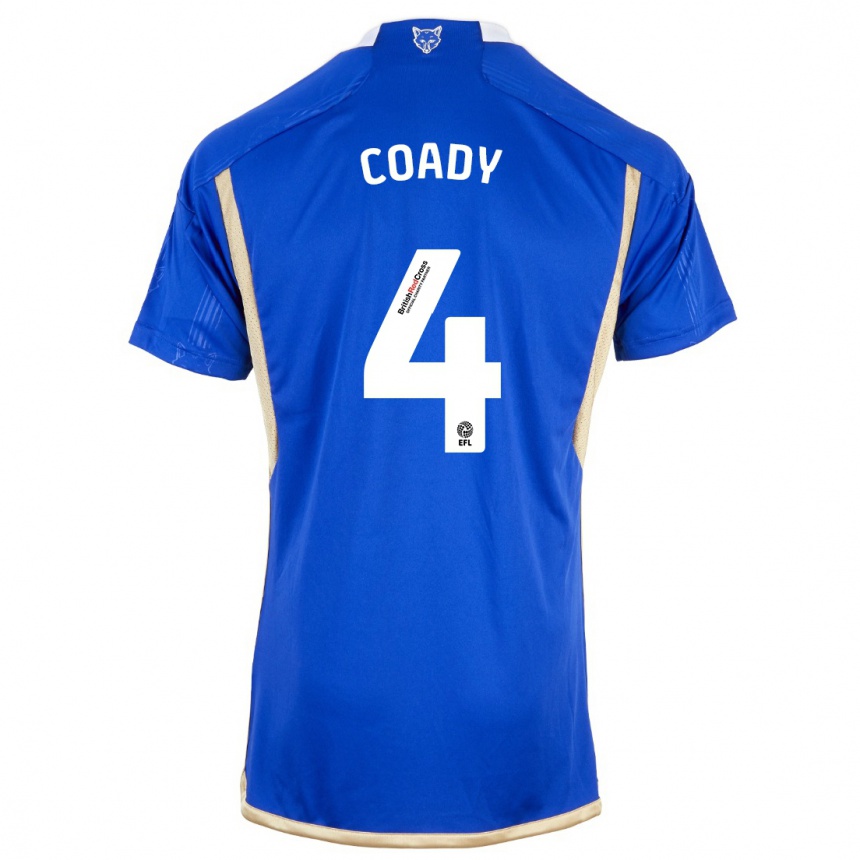 Enfant Football Maillot Conor Coady #4 Bleu Tenues Domicile 2023/24 Canada