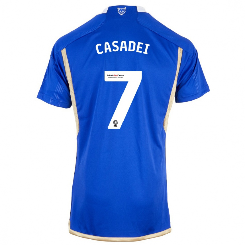 Enfant Football Maillot Cesare Casadei #7 Bleu Tenues Domicile 2023/24 Canada