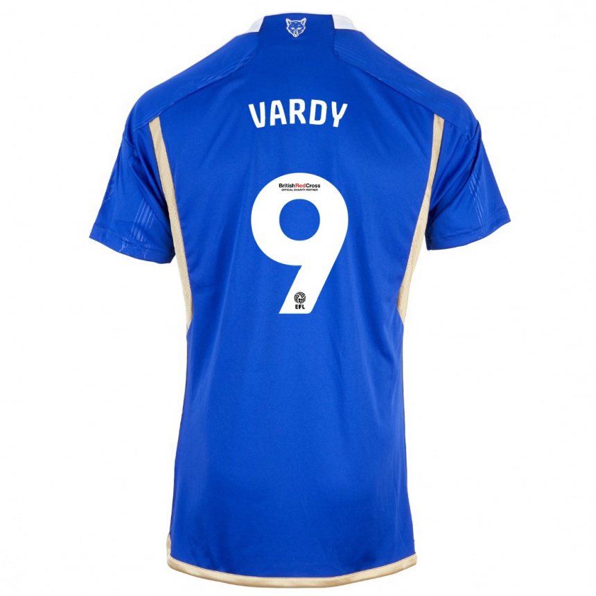 Kids Football Jamie Vardy #9 Blue Home Jersey 2023/24 T-Shirt Canada