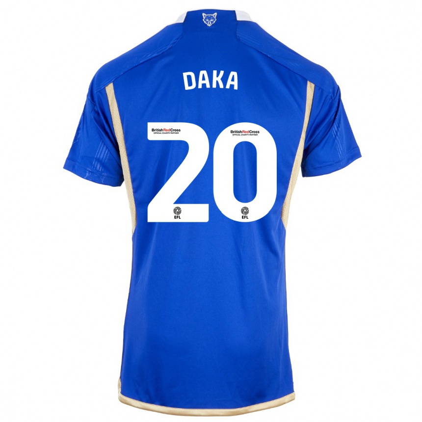 Kids Football Patson Daka #20 Blue Home Jersey 2023/24 T-Shirt Canada