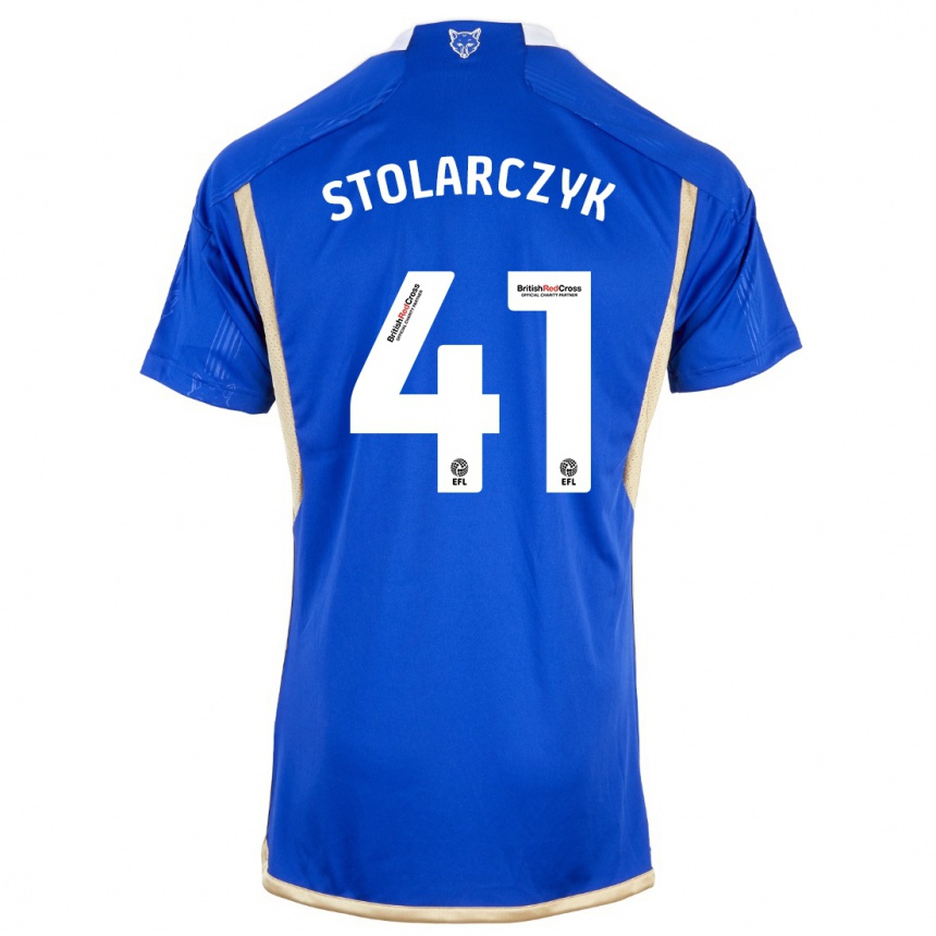 Kids Football Jakub Stolarczyk #41 Blue Home Jersey 2023/24 T-Shirt Canada