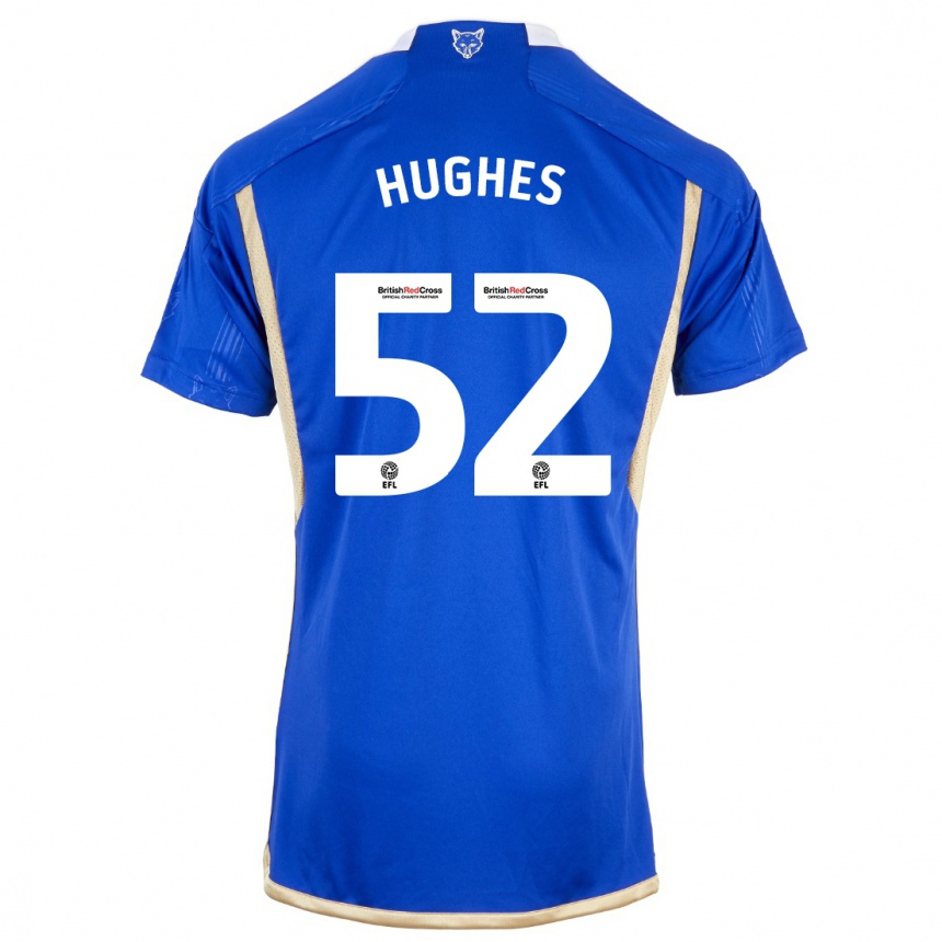 Kids Football Iestyn Hughes #52 Blue Home Jersey 2023/24 T-Shirt Canada