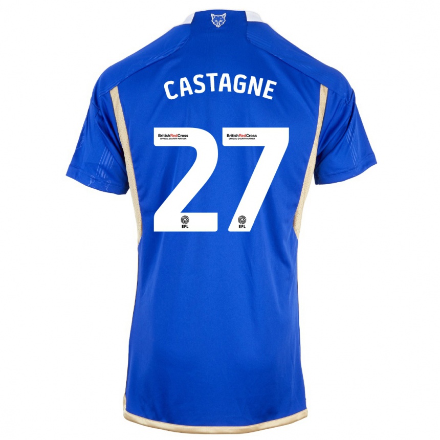 Enfant Football Maillot Timothy Castagne #27 Bleu Tenues Domicile 2023/24 Canada