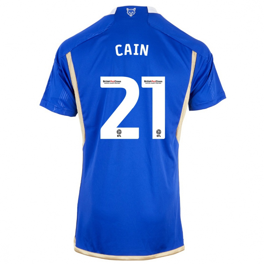 Kids Football Hannah Cain #21 Blue Home Jersey 2023/24 T-Shirt Canada