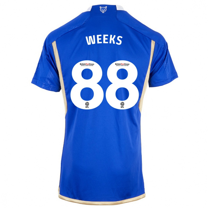 Kids Football Tyler Weeks #88 Blue Home Jersey 2023/24 T-Shirt Canada