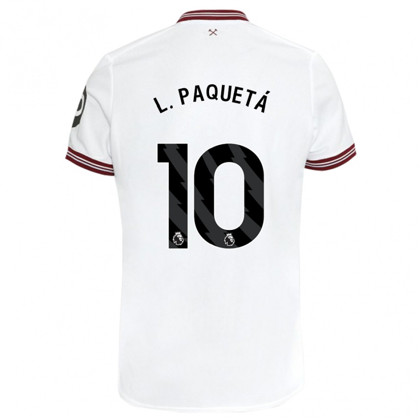 Enfant Football Maillot Lucas Paqueta #10 Blanc Tenues Extérieur 2023/24 Canada