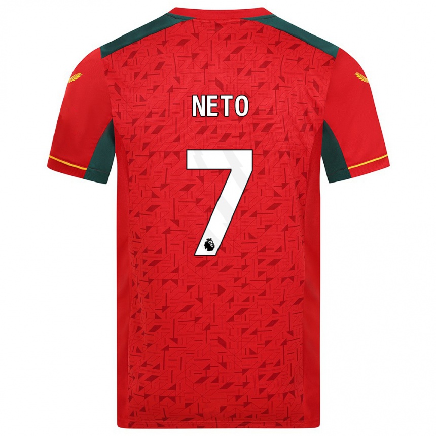 Kids Football Pedro Neto #7 Red Away Jersey 2023/24 T-Shirt Canada