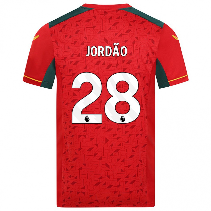 Kids Football Bruno Jordão #28 Red Away Jersey 2023/24 T-Shirt Canada