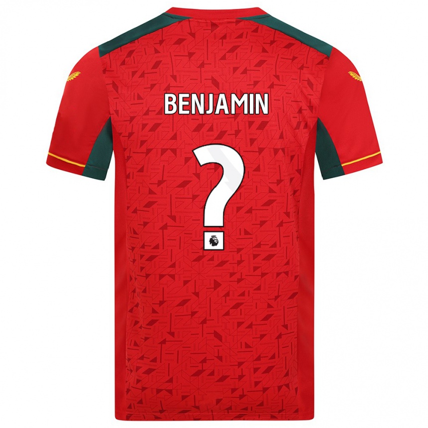 Kids Football Lewys Benjamin #0 Red Away Jersey 2023/24 T-Shirt Canada