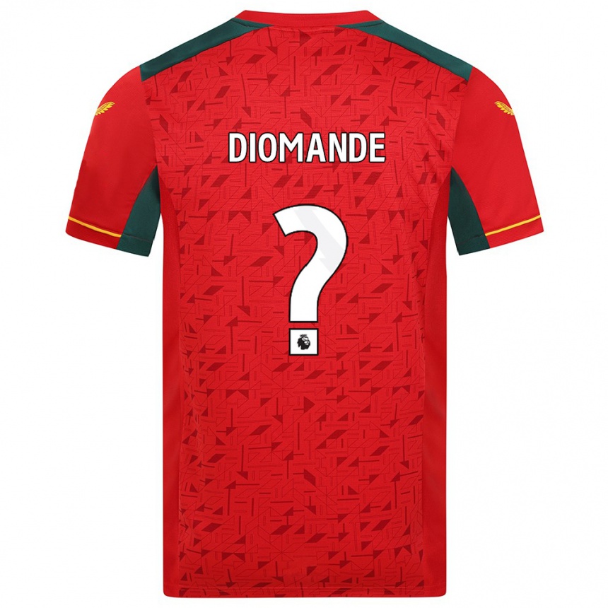 Kids Football Muhamed Diomande #0 Red Away Jersey 2023/24 T-Shirt Canada