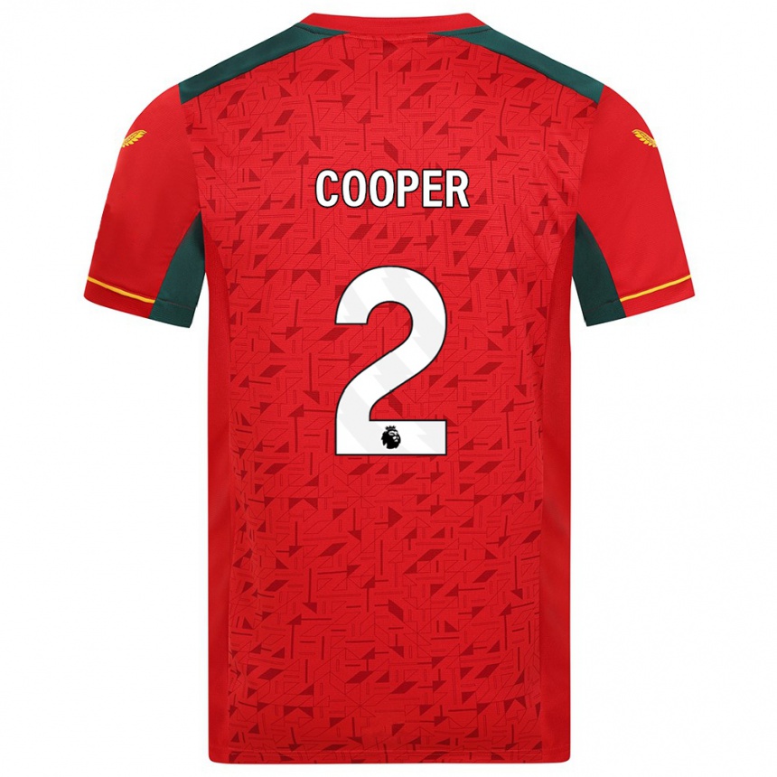 Kids Football Laura Cooper #2 Red Away Jersey 2023/24 T-Shirt Canada