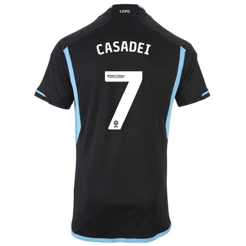 Kids Football Cesare Casadei #7 Black Away Jersey 2023/24 T-Shirt Canada