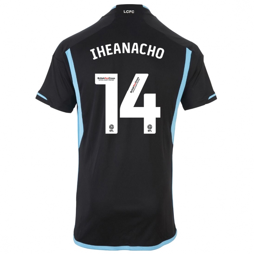 Kids Football Kelechi Iheanacho #14 Black Away Jersey 2023/24 T-Shirt Canada