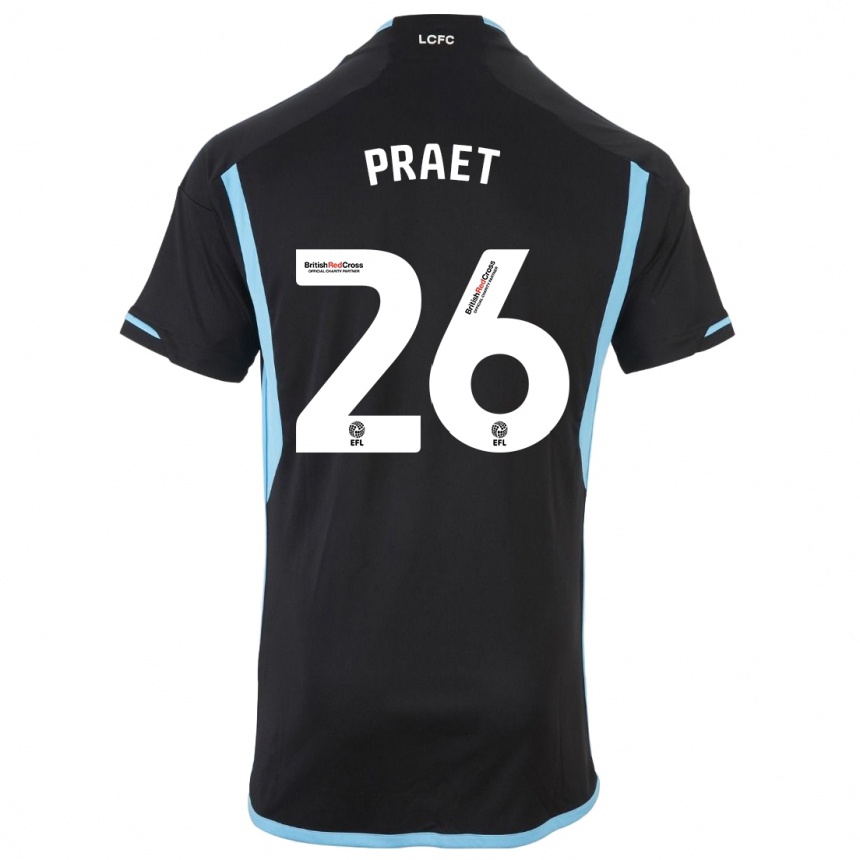 Kids Football Dennis Praet #26 Black Away Jersey 2023/24 T-Shirt Canada