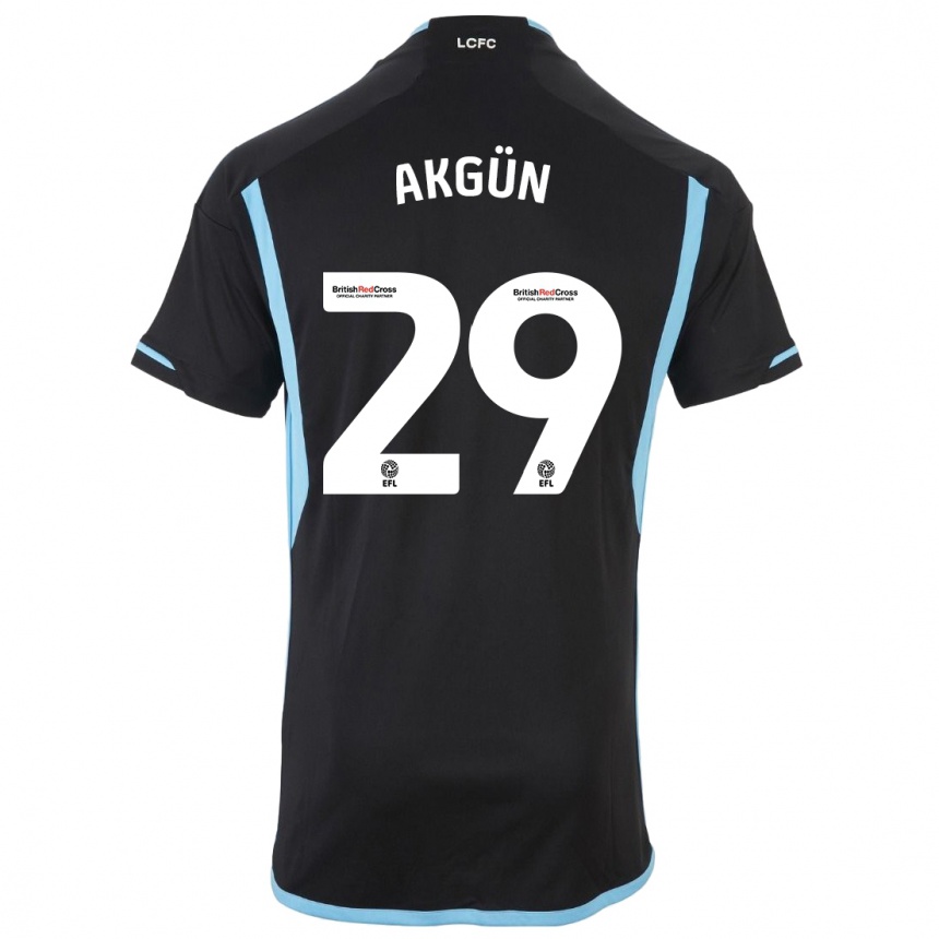 Kids Football Yunus Akgün #29 Black Away Jersey 2023/24 T-Shirt Canada