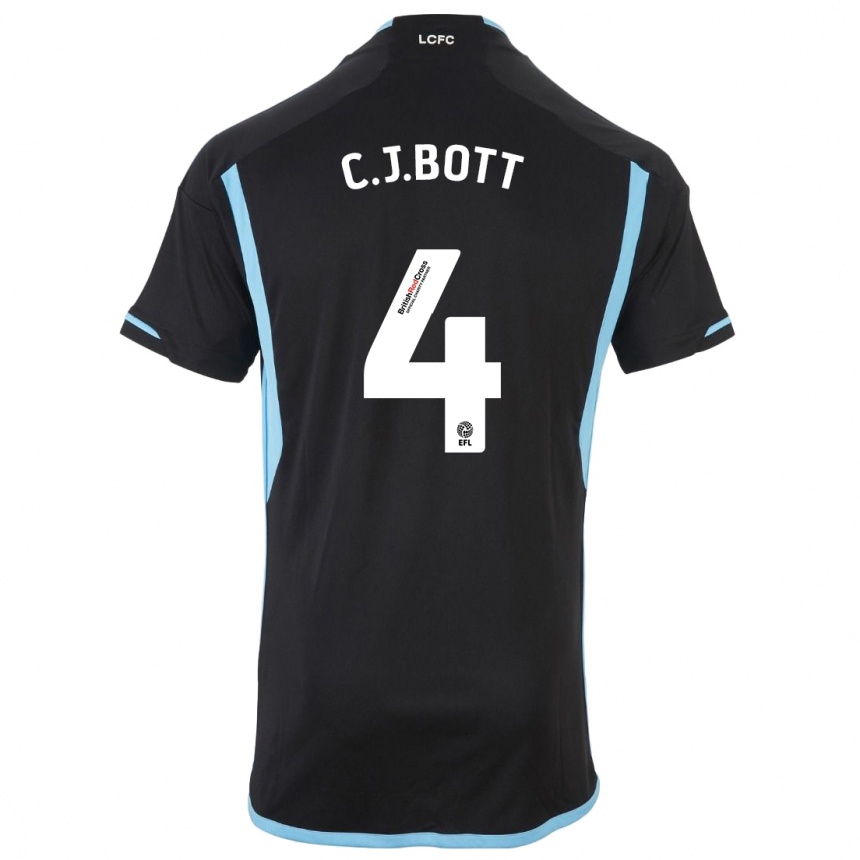 Kids Football C. J. Bott #4 Black Away Jersey 2023/24 T-Shirt Canada