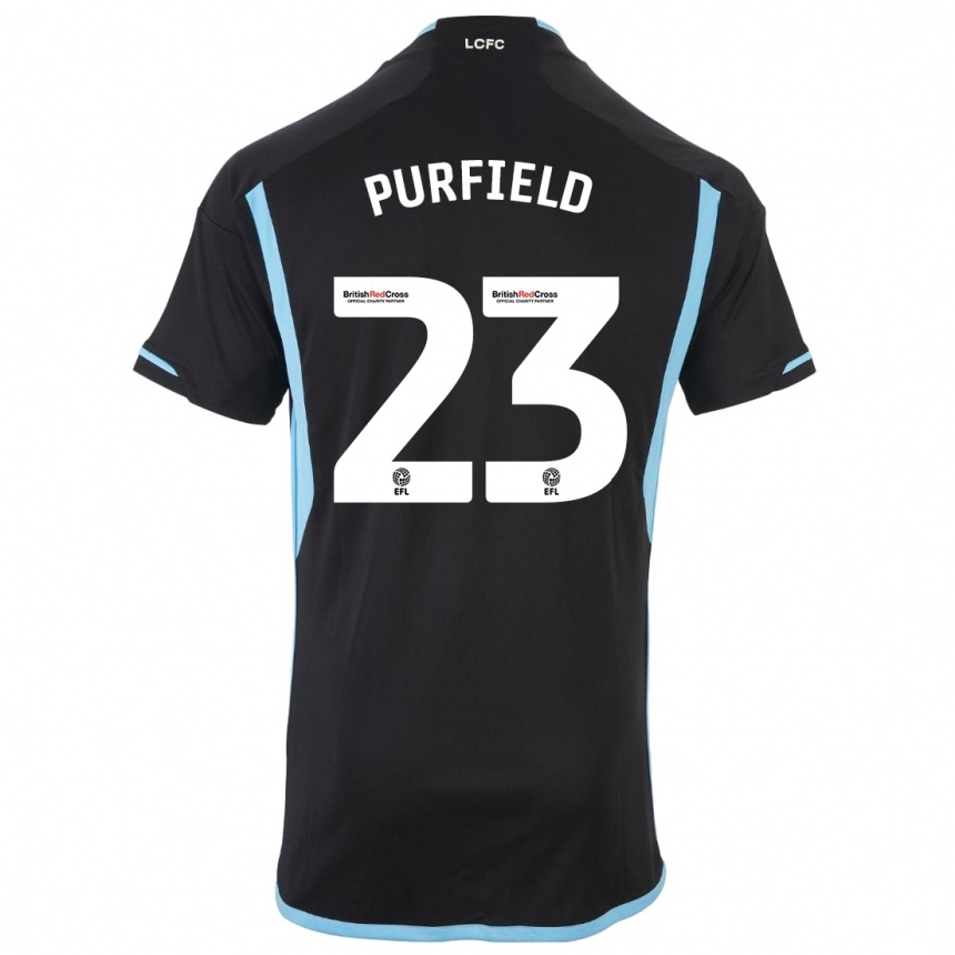 Kids Football Jemma Purfield #23 Black Away Jersey 2023/24 T-Shirt Canada