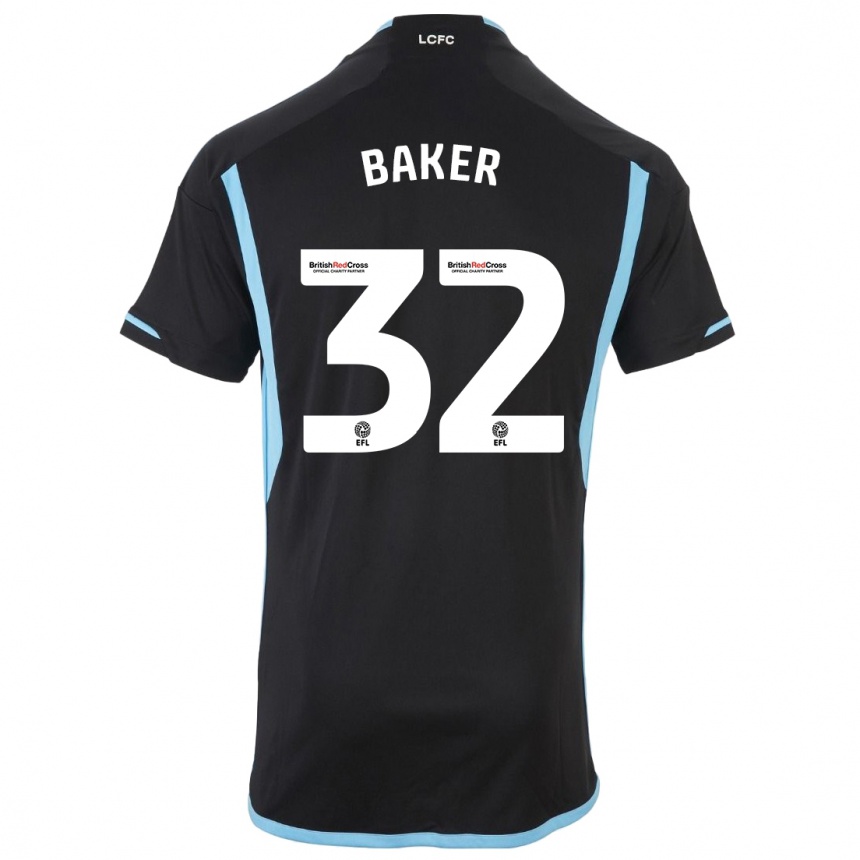 Kids Football Ava Baker #32 Black Away Jersey 2023/24 T-Shirt Canada