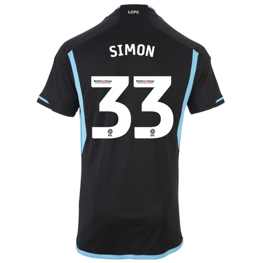 Kids Football Erin Simon #33 Black Away Jersey 2023/24 T-Shirt Canada