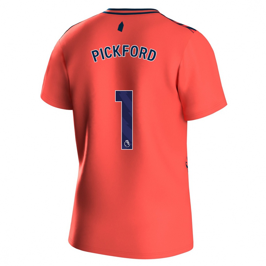 Enfant Football Maillot Pickford #1 Corail Tenues Extérieur 2023/24 Canada