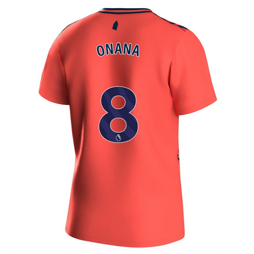 Enfant Football Maillot Amadou Onana #8 Corail Tenues Extérieur 2023/24 Canada