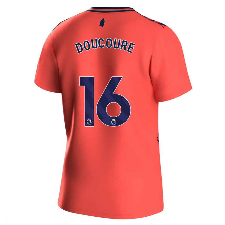 Kids Football Abdoulaye Doucouré #16 Coral Away Jersey 2023/24 T-Shirt Canada