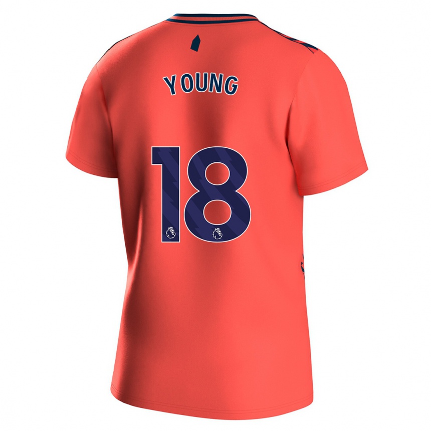 Kids Football Ashley Young #18 Coral Away Jersey 2023/24 T-Shirt Canada