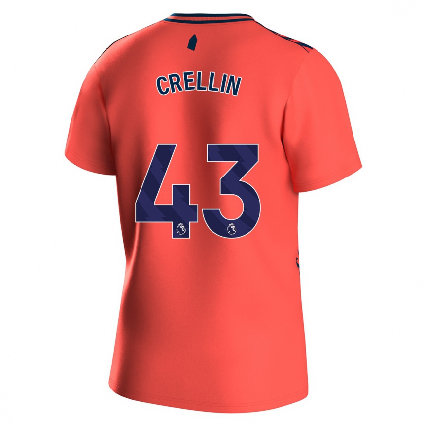 Kids Football Billy Crellin #43 Coral Away Jersey 2023/24 T-Shirt Canada