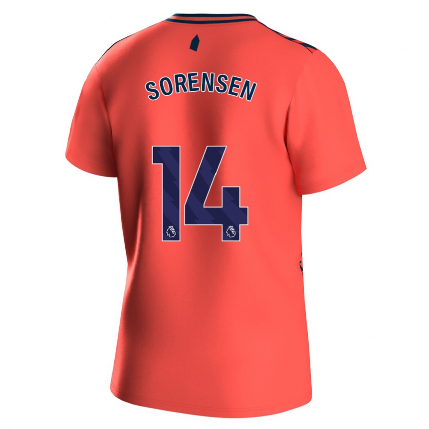 Enfant Football Maillot Nicoline Sorensen #14 Corail Tenues Extérieur 2023/24 Canada