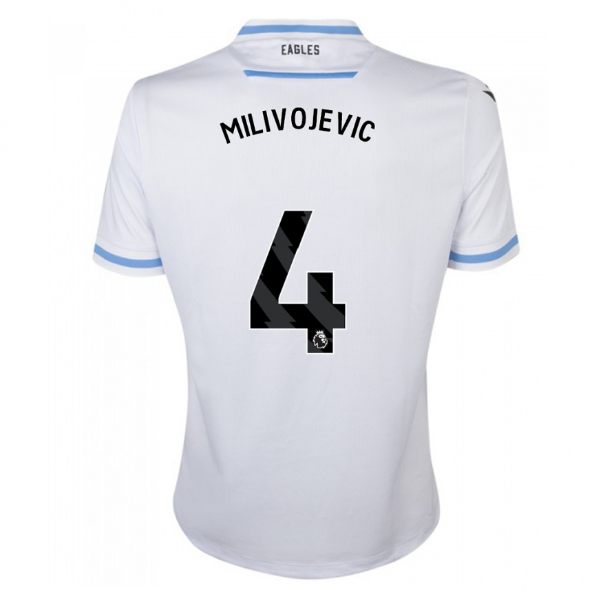 Kids Football Luka Milivojevic #4 White Away Jersey 2023/24 T-Shirt Canada